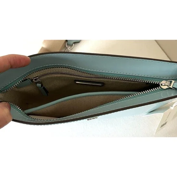 New Tory Burch Blake Patent Swingpack Crossbody Leather Angel Blue - Picture 6 of 6